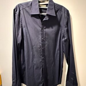 Men's Burberry Navy Blue Dress Shirt
